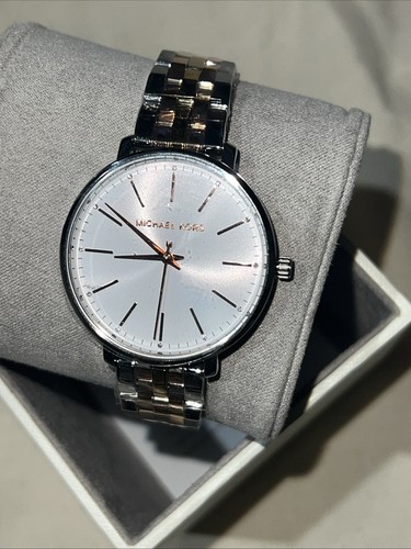 New Michael Kors Women's Pyper White Dial Watch MK3901 Silver Rose Gold - Picture 6 of 7