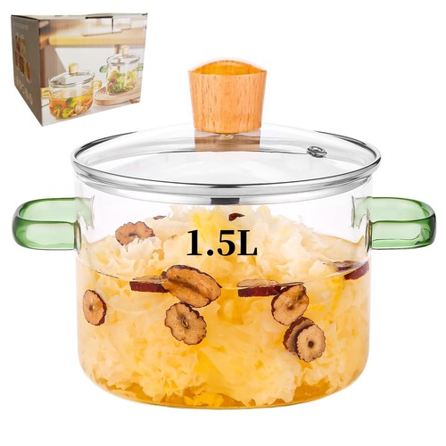 1.5l/51oz/6cups Glass Cooking Pot Glass Pots For Cooking Glass Saucepan Pot Glas