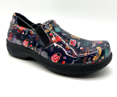 #ad #ad Easy Works By Easy Street Bind Blue Hot Coffee Patent Leather Clogs Sz 9.5 Wide $27.99