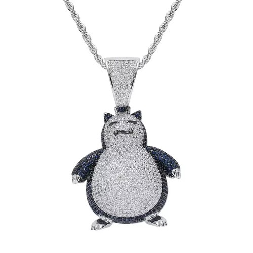 3.50 Ct Round Cut Real Moissanite Cartoon Penguin Pendant 14K White Gold Plated - Picture 7 of 7