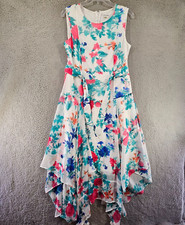 Calvin Klein Dress Womens Size 10 Sleeveless Rear Zip Front Tie Belt