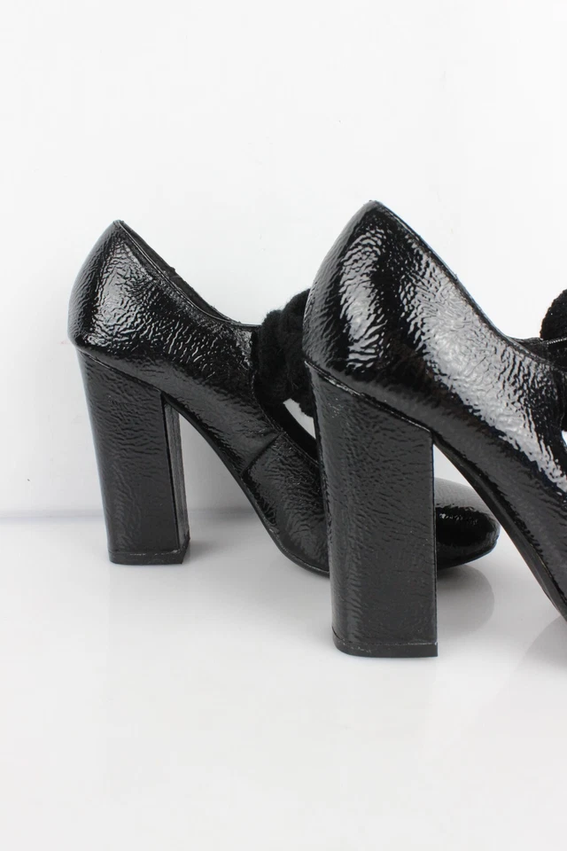 ROCKET DOG Originaux Escarpins vernis noir hauts talons bloc T 37,5 Etat neuf - Photo 4/4