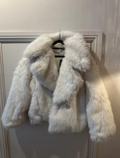 Womens Banana Republic White Fur Jacket