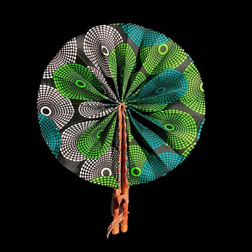 African Kente Hand Fan Set Foldable Ethnic Art Three Home Decor Pieces -7665 - Picture 20 of 24