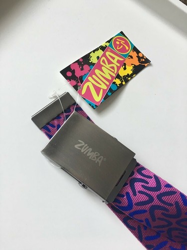 NEW! ZUMBA WEAR Purple Orchid Reversible Belt Accessories Workout Gear Cheetah - Foto 4 di 4