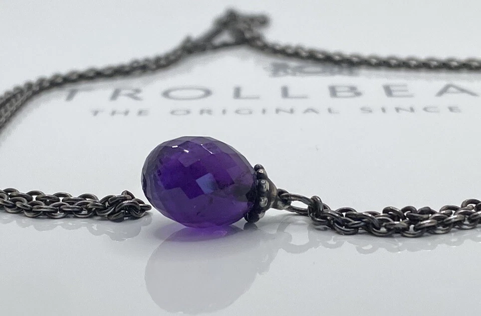 Collar de fantasía Trollbeads con amatista 80 cm Foto 4 de 4