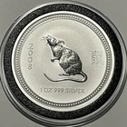 2008 (2007) Year the Mouse Chinese Zodiac Coin 1 Troy Oz .999 Fine Silver Round