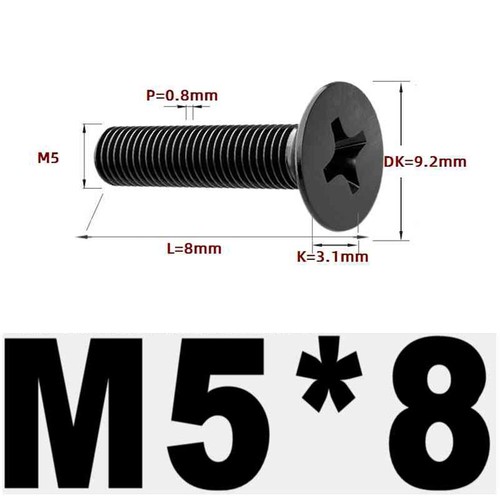 Black 304 Stainless Steel Cross Countersunk Head Screws Flat Head Long Screws - Picture 119 of 202