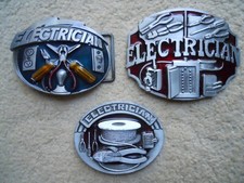 3  Electrician Belt Buckles.
