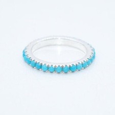 Turquoise Wedding Band, 925 Silver Band, Turquoise Full Eternity Band Christmas