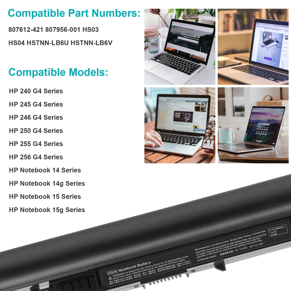 HS04 HS03 Battery for HP 807957-001 807956-001 807612-421 HSTNN-LB6U 240 250 G4 - Image 4 of 4
