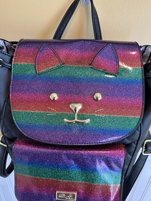 Betsey Johnson Rainbow Glitter Kitty Cat Backpack | eBay display picture 1