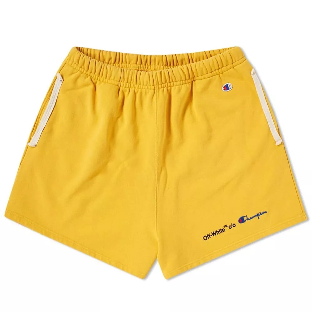 Off White x Champion Yellow Shorts Medium