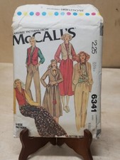McCall's Sewing Pattern 6341 Misses Jacket/Vest Skirt & Pants Sz 8-10-12 -Uncut-