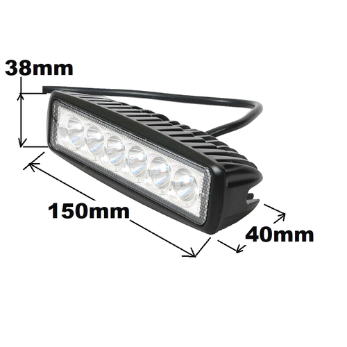 4x 18W 6INCH LED WORK LIGHT BAR OFFROAD SPOT DRIVING AUTO TRUCK MOTORCYCLE LAMP - Picture 2 of 9