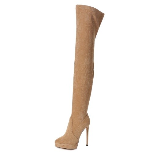 Giaro Damen Herren Overknee Stiefel SPIRE SAND Velour Braun EUR 36 - 40 41 42 43 - Bild 2 von 8