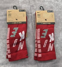 2 Pair Christmas Nike Elite Max Cushion Crew Socks Youth 3Y-5Y / Womens 4-6