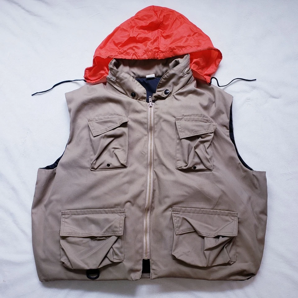 Chaleco de pesca vintage Stearns para hombre XL caqui dispositivo de flotación SSV-4152 hecho en EE. UU. Foto 2 de 4