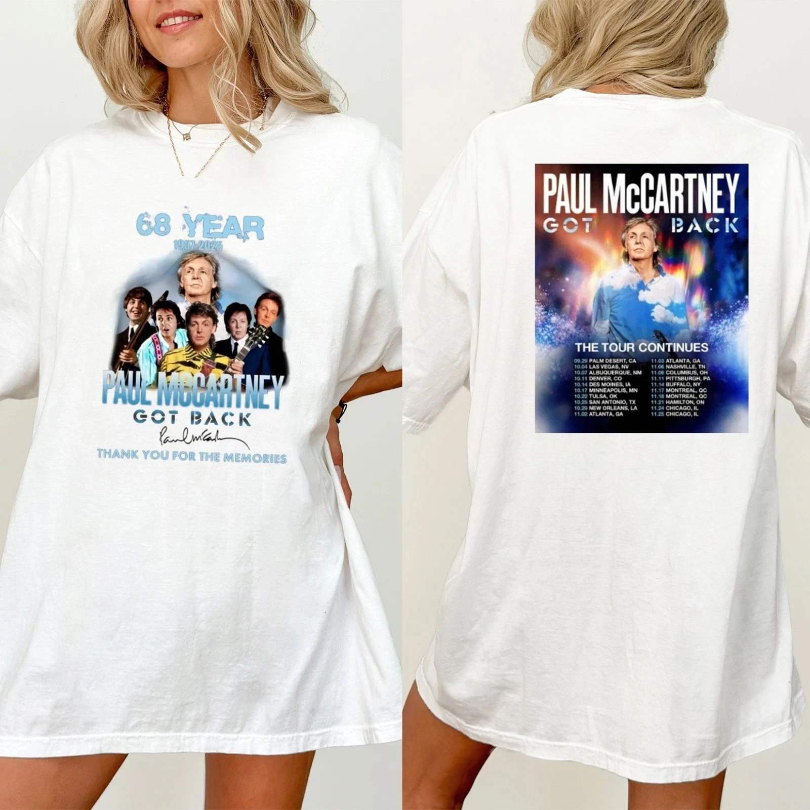 P McCartney Got Back Tour 2025 Anniversary T-Shirt