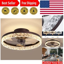 Stylish 19.7" Reversible Ceiling Fan with Dimmable Lights - Remote-Controlled