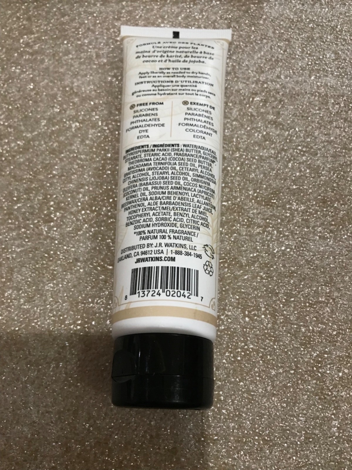 J.R. Watkins Coconut & Honey Hand Cream 3.3 oz Shea, Jojoba, 98% Natural NEW 