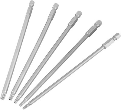 5Pcs T10-T30 Magnetic Star Torx Screwdriver Bits Set 150Mm Long 1/4 Inch Hex Sha