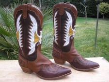SANCHO Cowboystiefel, Westernstiefel, Gr. 43, Braunes Leder !!!