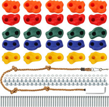 25 Packs Rock Climbing Holds, Indoor Outdoor Rock Wall Climbing Kit, Multi-Col