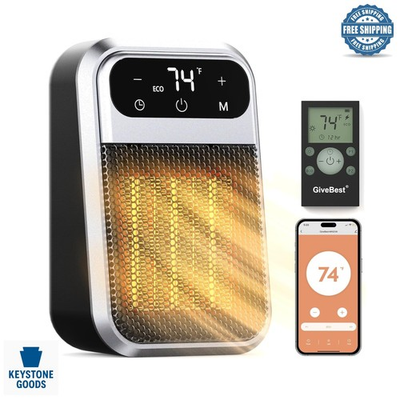 #ad 800W WIFI Wall Mount Electric Space Heater with Remote amp; LED Display $51.90