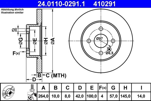 Bremsscheibe Hinterachse FüR Opel Astra H Twintop Combo-image