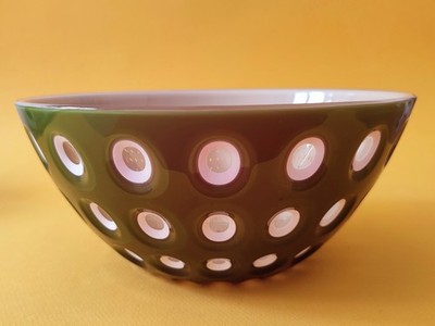 Guzzini Le Murrine Kunststoff Schale Schüssel Ø 20 cm H 9 cm moosgrün Rarität