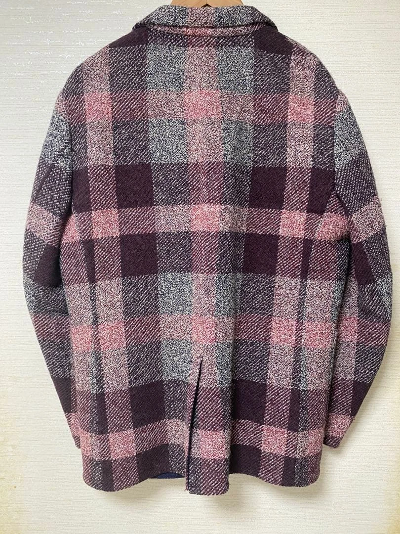 45rpm Men's Tailored Jacket L Multicolor Check Wool Made in Japan image 2