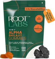 Root Labs 10-in-1 Alpha Shilajit 120 Gummies  4000 mg Pure Himalayan Shilajit