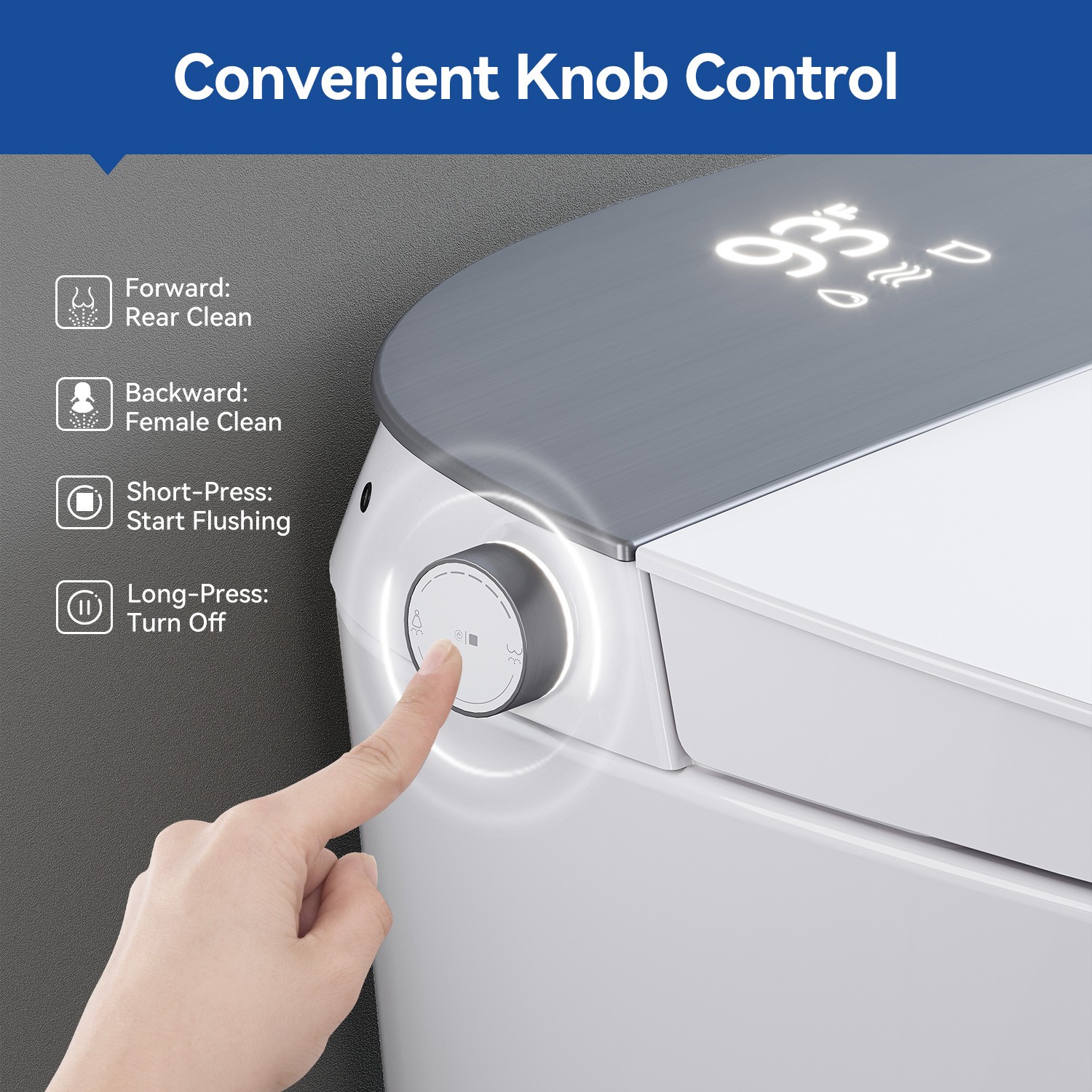 HOROW Smart Toilet Bidet Built-in Water Tank Auto Flush Warm water Dry UV