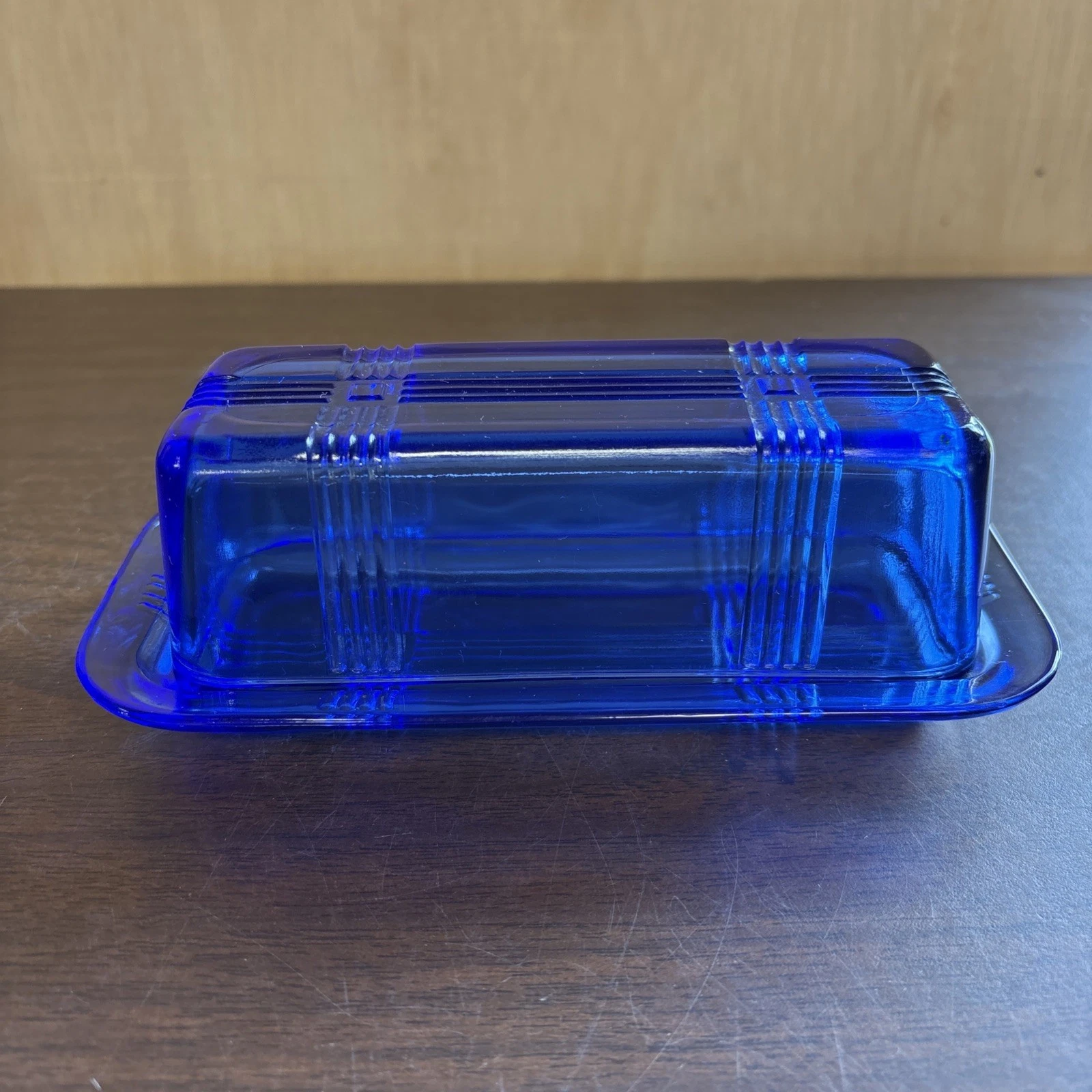 VTG Hazel Atlas Criss Cross Butter Dish Cobalt Blue Glass 1 Stick
Opens in a new window or tab