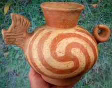 Rare Finest Arkansas Fanged Serpent Pottery Water Bottle with COA Arrowheads