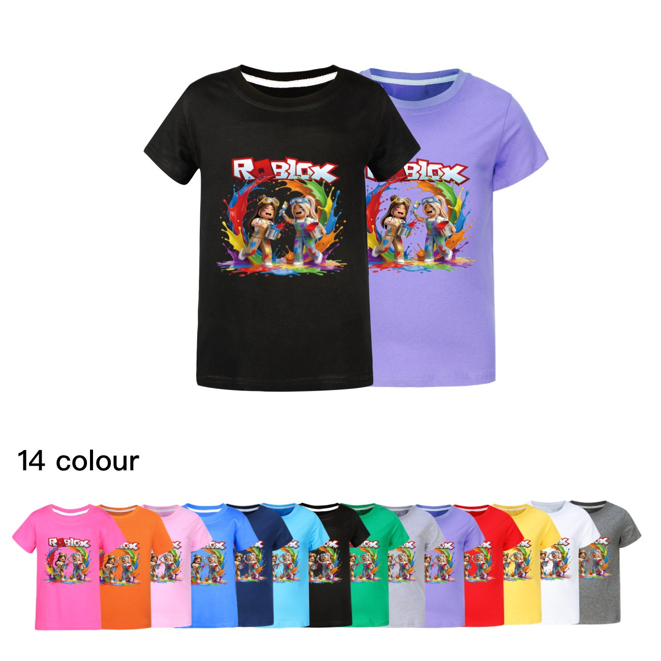 Boys Girls Rob Lox Summer T-shirts Kids Fun Gaming Short Sleeve Casual Top Tee image 3