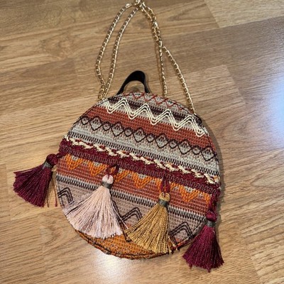 Embroidered Boho Tasseled Shoulder Clutch Bag Indie Y2K Feminine