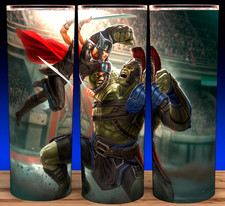 Thor Ragnarok Fighting Incredible Hulk Comic Book Cup Mug Tumbler 20 oz