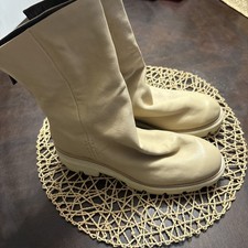 diba true boots Women’s Size 6 Tan Leather EUC Chucky Heel Swift Dreams All Year