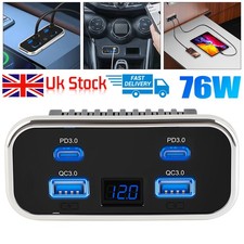 RV USB Outlet Dual USB A USB C Ports Charging Socket Panel for 12V/24V Car Boat*