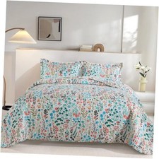 Garden Queen Size Quilt Bedding Set - QUEEN  90 98 in  H Reversible Floral