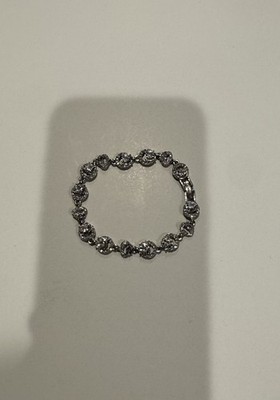 Givenchy Silver Rose Gold Silk Crystal Flex Bracelet