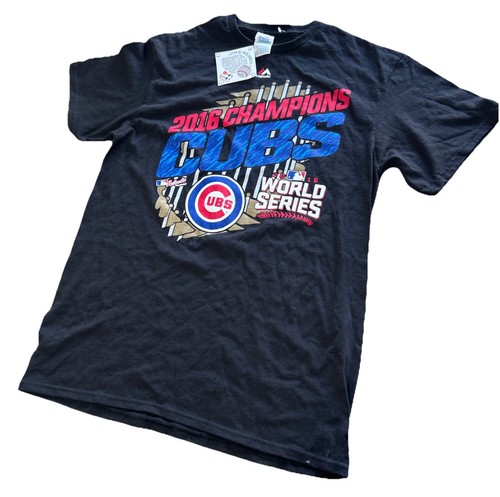 Chicago Cubs 2016 World Series Champions Team Black T-Shirt NWT Medium - Picture 2 of 7
