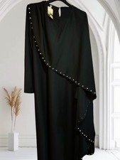 Pearl Detail Side Drape Modest Dress Uk Onesize Uk 6-14 Brand New with Tags