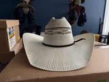 Twister Bangora Straw Cowboy Hat, Cattleman W/ Cutters, 4.25  Brim, Size 6 3/4