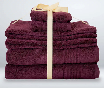 SIMPLY VERA WANG SIGNATURE 6 PIECE BATH HAND TOWEL SET WINE LUXURY NEW SOFT