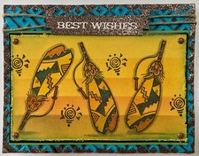 ANY OCCASION - Southwestern Theme - FEATHERS - handmade MIXED MEDIA card by DEE