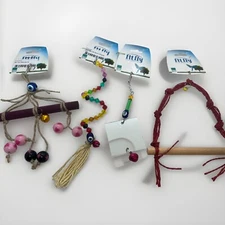 4 Pcs Pet Bird Parrot Toy Parakeet Bell Cage Bite Swing Perch Wood Beads