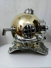18" Brass Diving Divers Collectible U.s Navy Mark V Deep Sea Scuba Decor Helmet